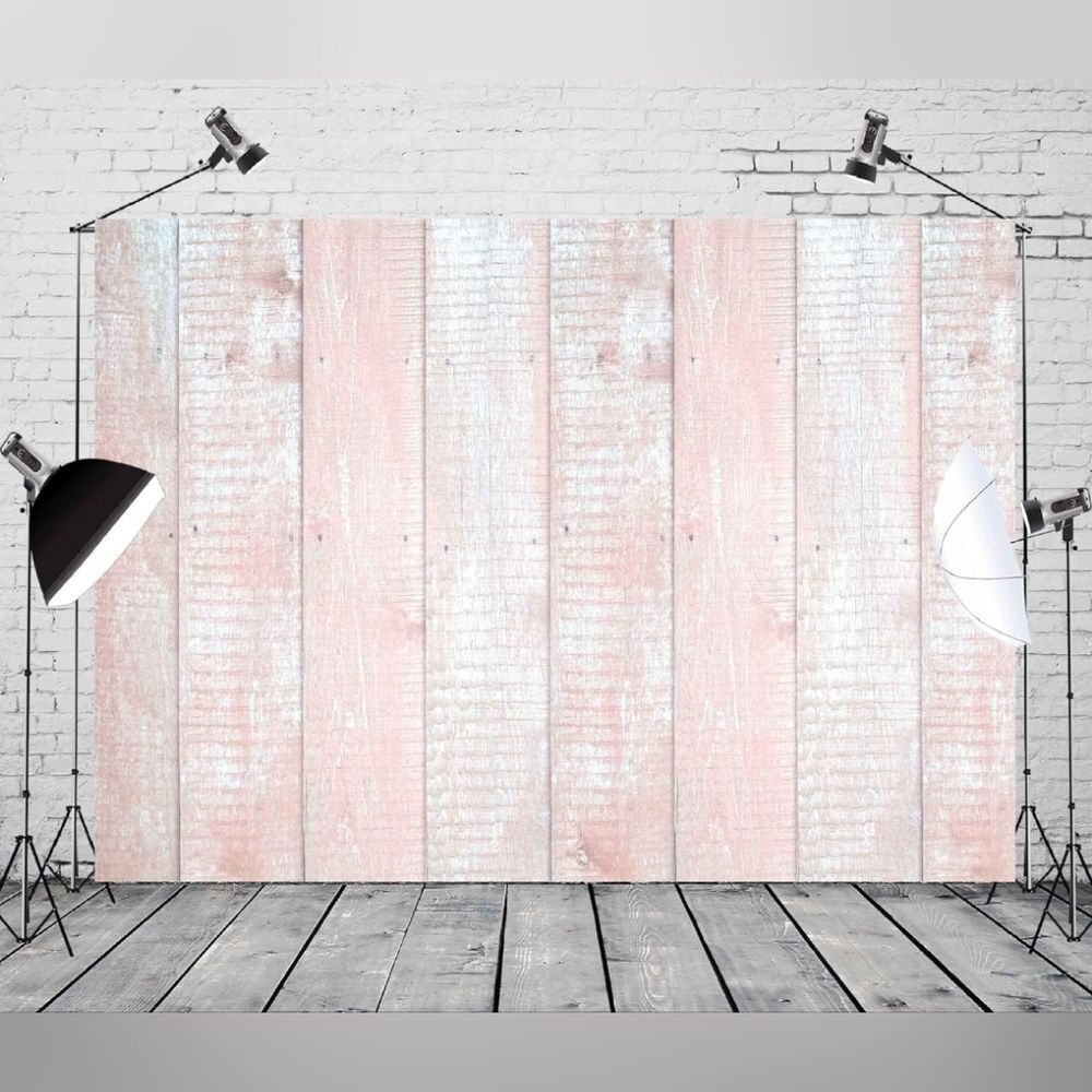 🔹️Pink Wood Planksl Print 5x3ft Vinyl Photography Backdrop